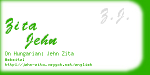 zita jehn business card